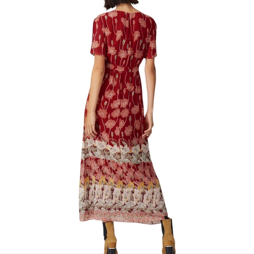 Madewell Tulip Sleeve Tall Sunflowers Maxi Dress Size 6 Autumn Floral - Picture 2 of 9